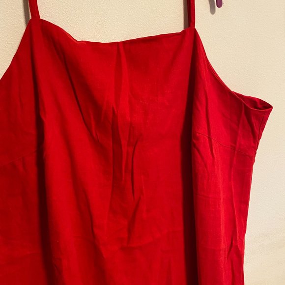 NWT A New Day Target Womens Red Linen Shift Mini Dress Square Neck Plus Size 3X - Picture 4 of 7